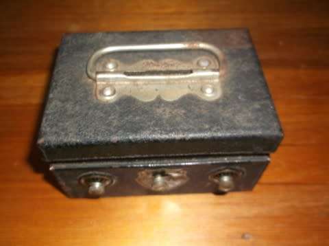 VINTAGE " ALL METAL MITSUBA SAVINGS BANK " MADE IN JAPAN WITH COMBINATION LOCK